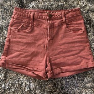 CottonOn high rise wine/maroon/mauve Jean shorts
